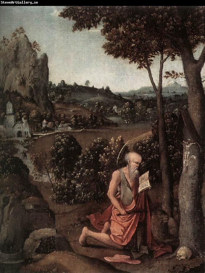 PATENIER, Joachim Rocky Landscape with Saint Jerome af